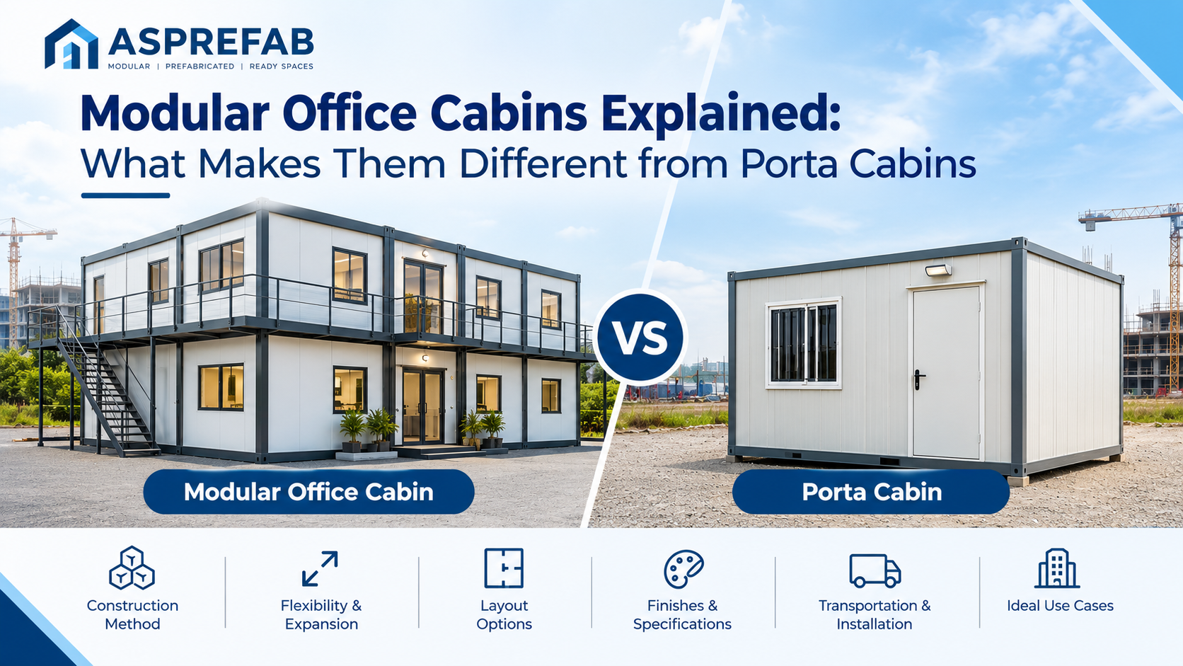 Modular Office Cabins vs Porta Cabins: Key Differences Explained - Asprefab